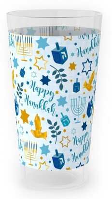 Outdoor Pint Glasses: Happy Hanukkah - Blue Outdoor Pint Glass, Blue