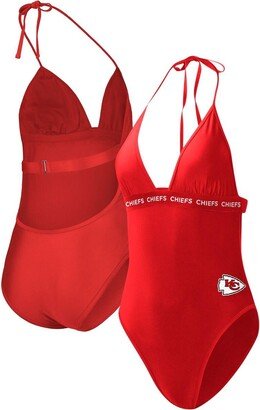 Women's G-iii 4Her by Carl Banks Red Kansas City Chiefs Full Count One-Piece Swimsuit