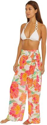 Poppy Crossover Beach Pants (White Multi) Women's Swimwear