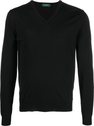 V-neck knit jumper-AB