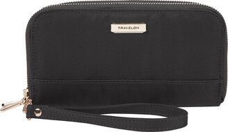 Travelon RFID-Blocking Double Zip Wallet Black