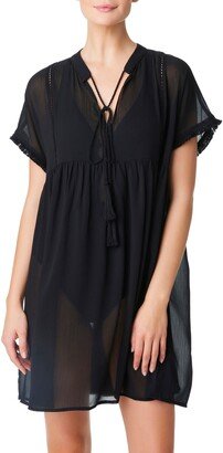 Ladder Stitch Fringe Cover-Up Dress