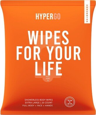 HyperGo Full-Body Rinse-Free Wipes Unscented (1 pack)
