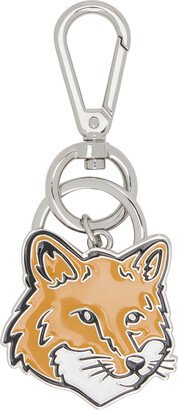 Silver & Orange Bold Fox Head Keychain