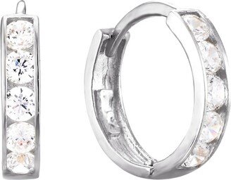 Seol + Gold Ecoated Sterling Silver Cage Cz Hoops