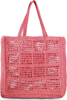 Logo Embroidered Woven Tote Bag