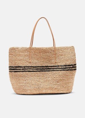 Stripe Straw Tote