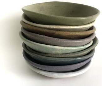 Dessert & Snack Bowls. Made To Order Shallow Bowl. Hand-Built Ceramic. Rustic Stoneware Pottery. Multiple Colors. Matte Glazed Pottery