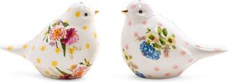 Mackenzie-Childs Wildflowers Bird Salt And Pepper Set