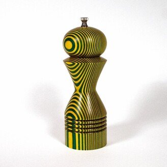 Pepper Mill, 8 Inch Green & Yellow Mill-Peppermill-Pepper Grinder-Laminated Mill-Wedding-Gift-Christmas Gift