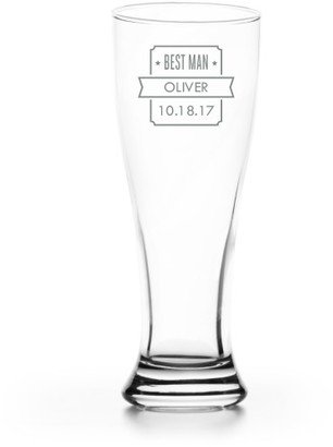 Pilsner Glasses: Shield Of Honor Pilsner Glass, Glass, Pilsner Glass Single Side, White