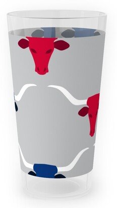 Outdoor Pint Glasses: Longhorns - Silver Outdoor Pint Glass, Multicolor