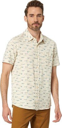 Lakewashed Organic Short Sleeve Button-Down (Message in A Bottle) Men's Clothing