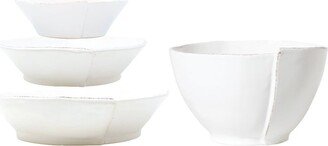 Lastra White 4-Piece Serving Bowls Set