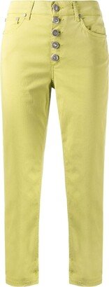 Button-Fly Cropped Trousers-AA