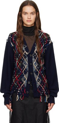 Navy Cutout Cardigan-AA