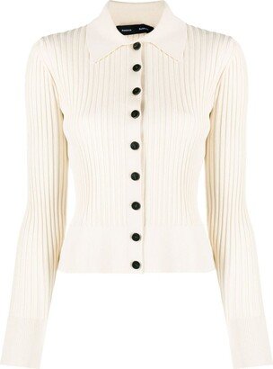 Ribbed-Knit Slim-Cut Cardigan