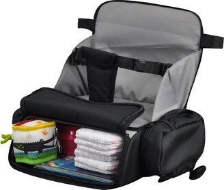 Cozy Cover 3 in 1 Portable Newborn Baby Booster Seat Diaper Backpack Combination Bag with Maximum Weight of 55 Pounds, Black & Gray