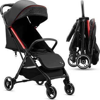 RoyalBaby 360 Classic Seat Compact Fold Portable Travel Stroller, Black/Red - Multicolored - 15.2