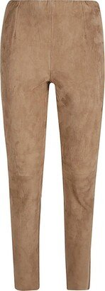 VIA MASINI 80 Straight leg suede trousers