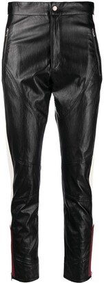 MARANT ÉTOILE Side-Stripe Faux-Leather Trousers