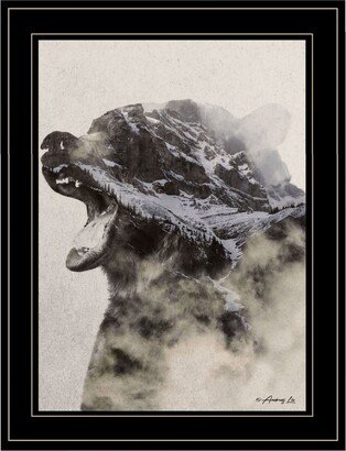 Bear Fog by andreas Lie, Ready to hang Framed Print, Black Frame, 15 x 19