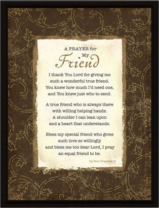 Prayer My Friend Wood Frame Plaque with Easel, 6.5 x 8.5