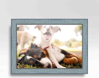 CustomPictureFrames.com 17x13 Blue Picture Frame - Wood Picture Frame Complete with UV