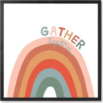 Photo Tiles: Gather Together Photo Tile, Black, Framed, 8X8, Multicolor