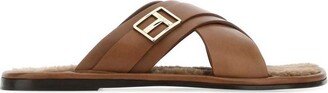 Logo Plaque Crossover Strap Sandals-AA