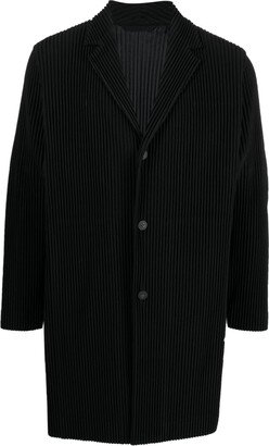 Ribbed Single-Breasted Coat