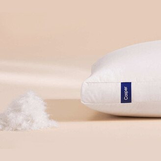 Casper Down-Filled Feather Pillow - 100% Cotton Outer Shell, 100% Polyester Inner Panels