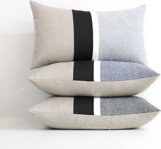 Black & White Chambray Striped Lumbar Pillows - Modern Home Decor By Jillianrenedecor | Custom Colors Available Pillow Cover