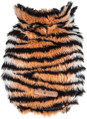 LUXE Tigerbone Glamourous Patterned Faux Fur Dog Coat