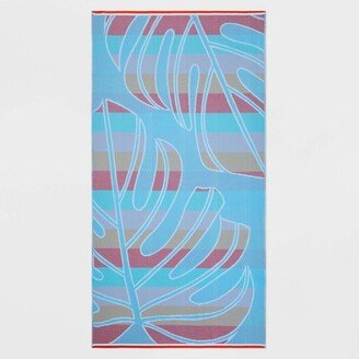 Palm Leaf Print Sand Resist Beach Towel - Sun Squad™