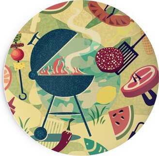 Salad Plates: Summer Bbq - Multi On Yellow Salad Plate, Yellow