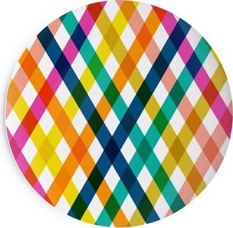 Salad Plates: Birchdale Gingham Plaid - Multi Salad Plate, Multicolor