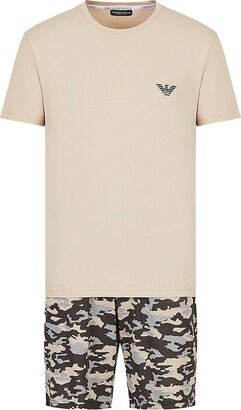 Camouflage Pajama Shirt & Shorts Set