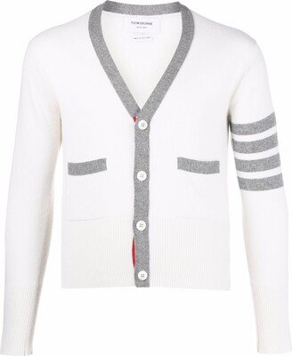 4-Bar stripe cashmere cardigan