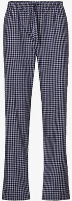 Mens Navy Braemar Cotton-flannel Pyjama Bottoms