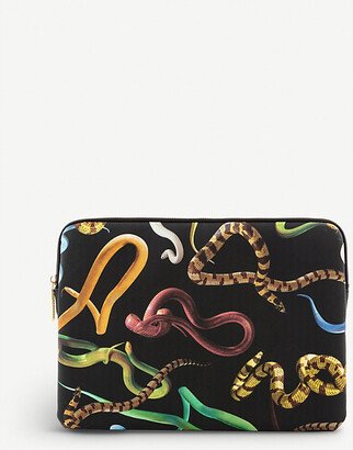 Wears Toilerpaper Snake-print 13” Canvas Laptop Case 34cm x 25cm