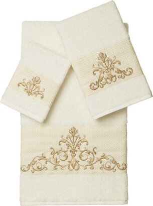 Linum Home Scarlet 3-Pc. Embellished Towel Set