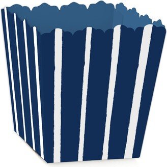 Big Dot Of Happiness Navy Stripes - Mini Favor Boxes - Simple Party Treat Candy Boxes - Set of 12