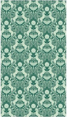 Avenie Unicorn Damask Green Tablecloth