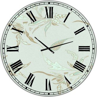 Designart Sage Flowers Oversized Cottage Wall Clock - 36 x 36