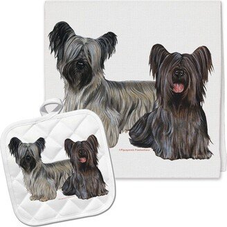 Skye Terrier Kitchen Dish Towel & Pot Holder Gift Set