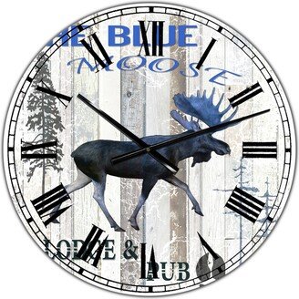 Designart the Blue Moose Oversized Cottage Wall Clock - 36