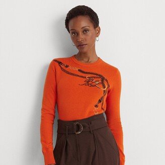 Ralph Lauren Belting-Motif Cotton-Blend Sweater