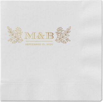 Wedding Napkins: Captivated Chalk Napkins, Yellow, White