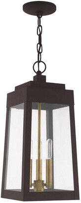 Livex Oslo 3 Lt Bronze Outdoor Pendant Lantern-AA